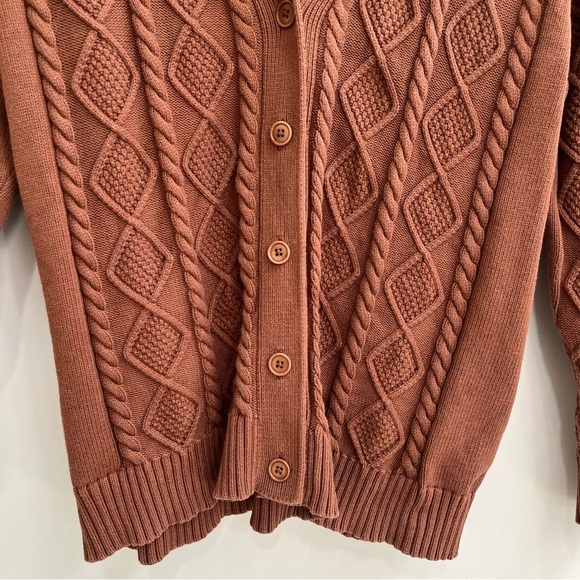 Aritzia Sunday Best Cable-knit Lamora Cardigan Sweater Brown Size XS NWOT - Picture 6 of 7